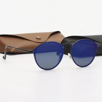 Black Frame Blue Round Sunglasses - Classic Retro Unisex Sunglasses for Driving &amp; Everyday Wear