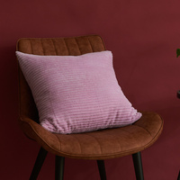 Light Purple Set of 4 Corduroy Pillow Covers - Solid Color Minimalist Throw Cushion Covers - 45x45cm (Pillow Inserts are NOT Included)