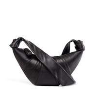 Small Coffee Stylish Croissant Crossbody Bag - Elegant Horn-Shaped Design with Lazy Chic Vibes