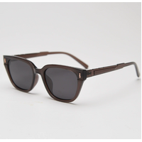Jelly Tea All Grey Retro Small Frame Sunglasses - Black - UV Protection