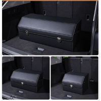 Medium Sized Black Foldable Car Trunk Storage Box - Large Capacity Insertable Rear Organizer