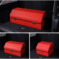 Medium Sized Red Foldable Car Trunk Storage Box - Large Capacity Insertable Rear Organizer