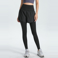 XXXL Black Women's High-Waist Athletic Skort with Built-In Shorts - Breathable Quick-Dry Running Skirt with Phone Pocket