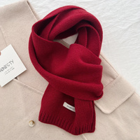 Red Luxurious 100% Wool Scarf for Women and Men - Soft, Warm, and Stylish