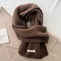 Coffee Luxurious 100% Wool Scarf for Women and Men - Soft, Warm, and Stylish