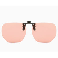 Chalky 2-Piece Flip-Up Sunglasses Clip-On Set for Glasses - UV-Protective Square Polarized Lenses for Driving