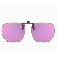 Barbie Powder 2-Piece Flip-Up Sunglasses Clip-On Set for Glasses - UV-Protective Square Polarized Lenses for Driving