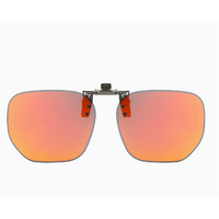 Quickred 2-Piece Flip-Up Sunglasses Clip-On Set for Glasses - UV-Protective Square Polarized Lenses for Driving