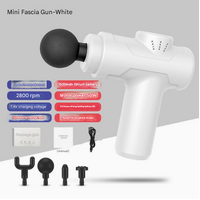 White Portable Mini Massage Gun for Deep Tissue - Adjustable Impact Neck Massager with Rechargeable Battery