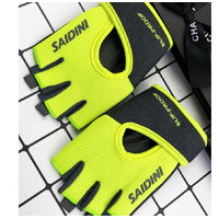 S Chartreuse 2-PCS Women&#39;s Half-Finger Fitness Gloves - Anti-Slip Breathable Gloves for Yoga, Spin Bike, and Weight Training