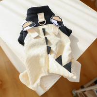 XS Dinosaur Bib Pants Cute Four-Legged Dog Clothes - Spring/Summer Pet Outfit, Soft &amp; Breathable