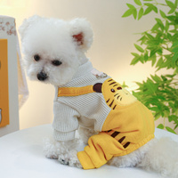 S Little Tiger Bib Pants Cute Four-Legged Dog Clothes - Spring/Summer Pet Outfit, Soft &amp; Breathable