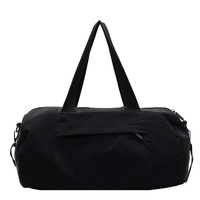 Black Candy-Colored Women&#39;s Gym Duffel Bag - Large Capacity Cylindrical Travel Tote with Handles