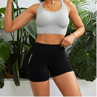2 pcs High waist black yoga shorts for running, fitness and sports | Tummy control, butt lift, sweat wicking, size M