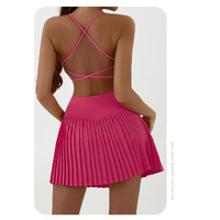High waist Pink pleated skirt | built-in shorts to prevent exposure - suitable for yoga, badminton and golf  Size L