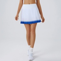 High waist Blue and White pleated skirt | built-in shorts to prevent exposure - suitable for yoga, badminton and golf  Size L