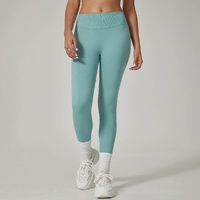 Light Blue High-Waisted Butt Lift Yoga Pants for Women - Peach Hip Design, Full-Length Leggings, Workout and Fitness Activewear size XL