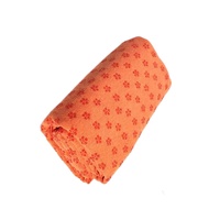 Orange color Plum Blossom Yoga Towel Mat - Absorbent, Thick, Non-Slip, Portable Fitness Blanket for Home Use 183*63CM