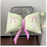 Green Cute Butterfly Knot Pillow | Soft Bed &amp; Seat Cushion, Decorative Throw Pillow for Home &amp; Car 65x40cm