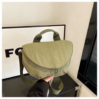 Green Trendy Crescent Crossbody Bag - Unique Design Shoulder Bag 29x6x17cm