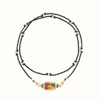 Mystical Tarot Charm Necklace - Boho Pendant(Red Eye Pattern)
