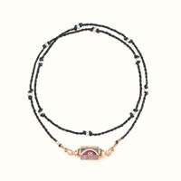Mystical Tarot Charm Necklace - Boho Pendant(Purple eye pattern)