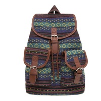 Green Stripes Boho Pattern Backpack - Stylish Casual Backpack for Everyday