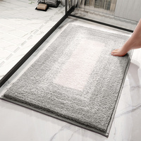 Gray gradient Absorbent Striped Bathroom Rug - Non-Slip Bath Mat for Bathroom, Toilet &amp; Shower Room Entrance 50x80cm