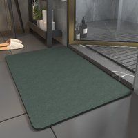 2 pcs Green Quick-Dry Absorbent Non-Slip Bath Rug for Bathroom, Kitchen &amp; Entryway 40x60cm