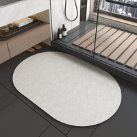 Oval dark Beige Quick-Dry Absorbent Non-Slip Bath Rug for Bathroom, Kitchen &amp; Entryway 50x80cm