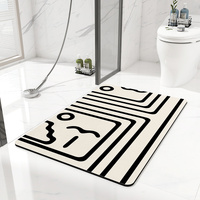 Black and white stripes Quick-Dry Absorbent Non-Slip Bath Rug for Bathroom, Kitchen &amp; Entryway 50x80cm