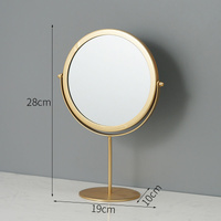 Gold Rotating Tabletop Makeup Mirror - 360° Swivel Vanity Mirror for Bedroom &amp; Desk
