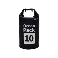 Black 10L Waterproof Dry Bag - PVC Mesh Rafting &amp; Swimming Backpack