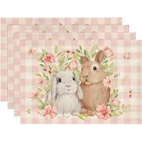 Easter Cotton-Linen Placemats - Set of 4 Anti-Stain Table Mats(Style 4)