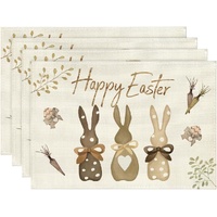 Easter Cotton-Linen Placemats - Set of 4 Anti-Stain Table Mats(Style 7)