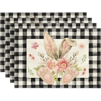 Easter Cotton-Linen Placemats - Set of 4 Anti-Stain Table Mats(Style 10)