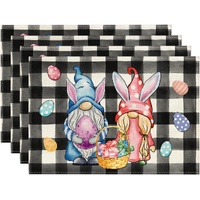 Easter Cotton-Linen Placemats - Set of 4 Anti-Stain Table Mats(Style 11)