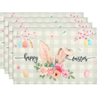Easter Cotton-Linen Placemats - Set of 4 Anti-Stain Table Mats(Style 12)