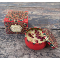 Small Scented Candle Set - 4 Soy Wax Candles, Travel Candle Set (Rose)