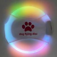Colorful LED Light Up Dog Frisbee - Rechargeable &amp; Durable Pet Toy