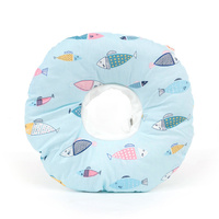 2 pcs Light blue fish Soft Pet Recovery Collar - Comfortable Anti-Lick Cone for Cats &amp; Dogs Size M