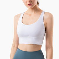 Size S White Cross-Back Yoga Sports Bra for Women - High Support &amp; Shockproof Fitness Bra
