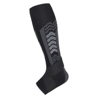 Size L 1 Pair Black Compression Calf Sleeves for Sports - Adjustable Support for Running, Soccer, Hiking &amp; More