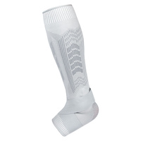 Size L 1 Pair Light Gray Compression Calf Sleeves for Sports - Adjustable Support for Running, Soccer, Hiking &amp; More
