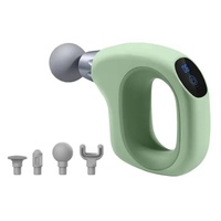 Green Mini Handheld Fascia Gun - Quiet, Portable, and Adjustable 12-Speed Muscle Massager for Neck, Back, and Full Body Relief, ABS+TRP Material