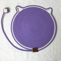 3 Pcs Purple Durable Cat Scratching Mat with Attached Toy Ball – Washable and Multi-Functional, Ideal for Cats&#39; Scratching and Sleeping – 50cm Diamete