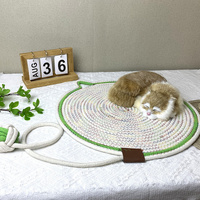3 Pcs White And Green Durable Cat Scratching Mat with Attached Toy Ball - Washable and Multi-Functional, Ideal for Cats&#39; Scratching and Sleeping - 50c
