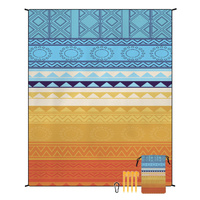 Style STD-001-1 Blue And Orange Quick Dry Beach Mat Sand Proof Waterproof Outdoor Picnic Blanket - Compact &amp; Lightweight
