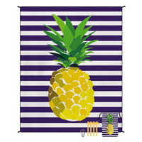 Style STD-001-9 Purple And Yellow Quick Dry Beach Mat Sand Proof Waterproof Outdoor Picnic Blanket - Compact &amp; Lightweight
