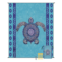 Style STD-001-51 Blue Quick Dry Beach Mat Sand Proof Waterproof Outdoor Picnic Blanket - Compact &amp; Lightweight